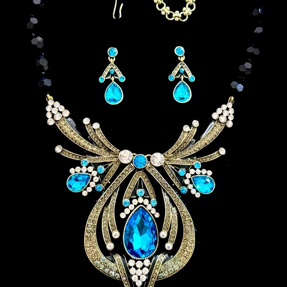 Heidi Daus Blue and Gold Necklace Set - Picture 2 of 4